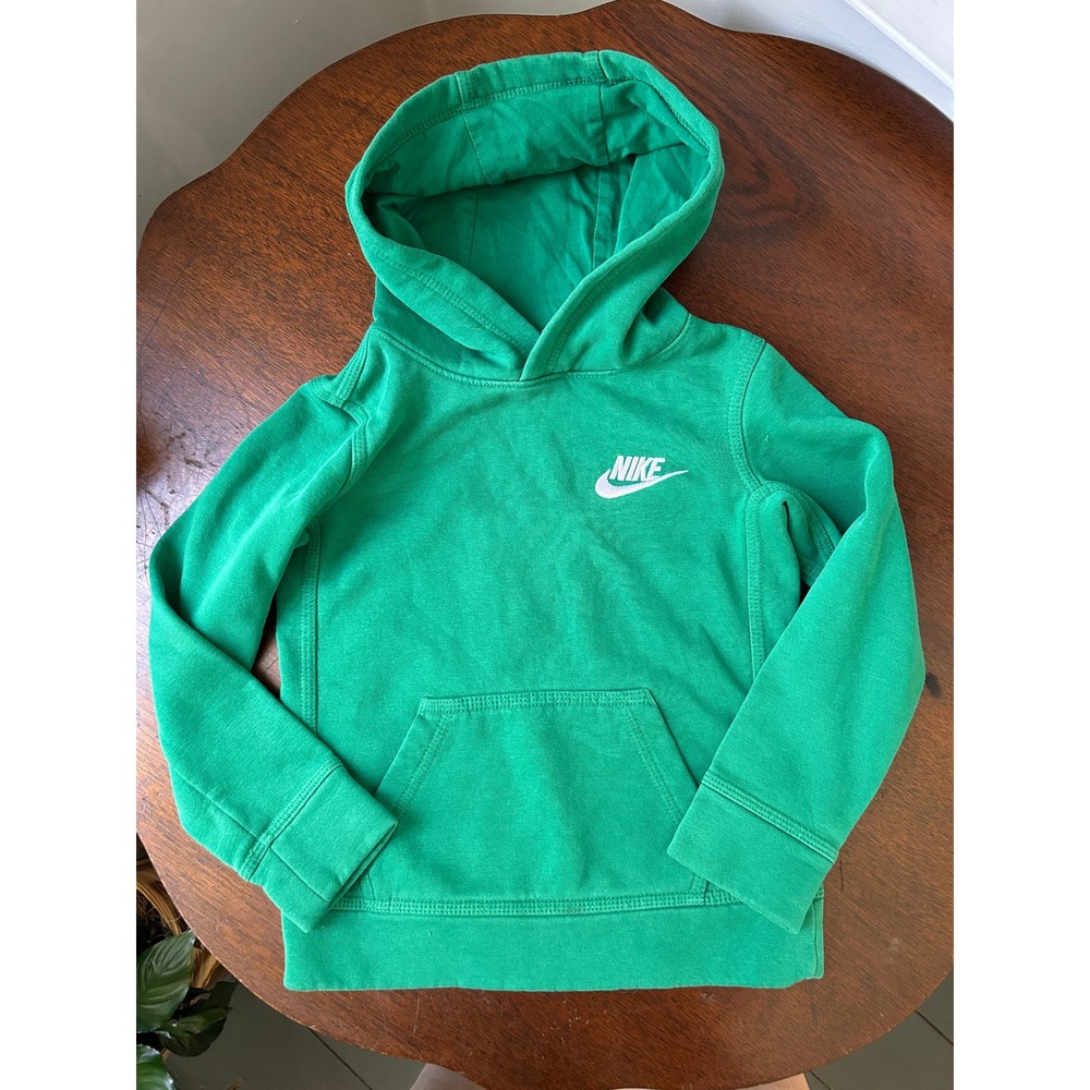 Nike Kids Green Sportswear Club Fleece Pullover Hoodie Size 4 XS 3-4 Years